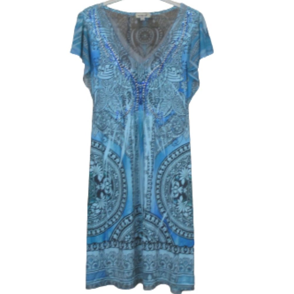 One World Flutter Sleeve Sublimation Dress S